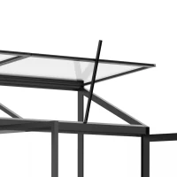 Outsunny 6' x 2' Aluminum Greenhouse, Polystyrene Walk-in Garden Greenhouse with 2 Adjustable Roof Vents and 3 Doors, Clear(m-10)