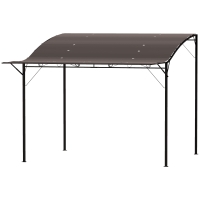Outsunny 10' x 8' Outdoor Pergola and Patio Gazebo for Garden, Camper, Deck, Doors and Windows, Brown