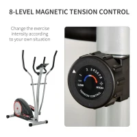 Soozier Elliptical Trainer Magnetic Cardio Workout Exercise Bike Cross Trainer with 8 Level Resistance, LCD Digital Monitor, Pad Phone Holder, Great for Home Office Gym(m-7)