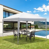 Outsunny 10' x 10' Easy Pop Up Canopy Gazebo Party Tent Shelter - White(m-10)