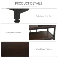 HOMCOM 94.5in Industrial Double Computer Desk with Hutch and Storage Shelves, Extra Long Two Person Home Office Desk, Writing Table Workstation for 2 People with CPU Stand, Brown Wood Grain(m-6)
