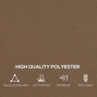 Outsunny Gazebo Curtains, 10' x 13' Universal Replacement Privacy Curtain, 4-Panels Sidewall with Hooks/C-Rings, Dark Brown(m-7)