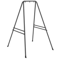 Outsunny Hammock Chair Stand, Hanging Heavy Duty Metal Frame Hammock Stand for Hanging Hammock Air Porch Swing Chair, Egg Cahir, Indoor & Outdoor Use, 48.8" x 56.3" x 70.9" Black(m-9)