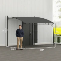 Outsunny 10' x 10' Outdoor Pergola Gazebo, Garden Sun Shade Shelter with Metal Frame for Porch, Patio, Deck, Backyard, Gray(m-3)