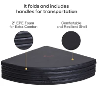 Soozier Pole Dance Mat, 2"T x 5'W Folding Pole Crash Mat for Home, Lightweight and Foldable, Black(m-4)