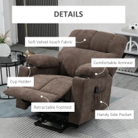 HOMCOM Lift Chair Recliners for Elderly with Footrest, Coffee(m-7)