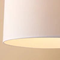 HOMCOM Arc Floor Reading Lamp, Tall Pole Standing Lamp with Hanging Fabric Lampshade for Living Room or Bedroom, Silver/White(m-12)