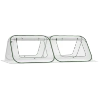 Outsunny Pop Up Greenhouse Mini Warm House Sunshine Room with Roll-Up Doors and Portable Zipper Bag for Plants Outdoor, 95" x 47" x 30"(m-1)