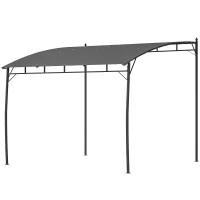 Outsunny 10' x 10' Outdoor Pergola Gazebo, Garden Sun Shade Shelter with Metal Frame for Porch, Patio, Deck, Backyard, Gray(m-1)