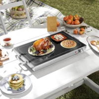HOMCOM Food Warmer with Adjustable Temperature, Electric Warming Tray with Cool-Touch Handles for Parties, Buffets, Black(m-2)