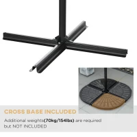 Outsunny 10FT Cantilever Umbrella, Offset Patio Umbrella with Crank and Cross Base for Deck, Backyard, Pool and Garden(m-6)