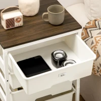 HOMCOM Dresser Storage Drawers with 6 Plastic Bins and Steel Frame, Crafting Bins for Living Room, Bedroom, White(m-8)