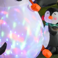 HOMCOM 6' Christmas Inflatables Outdoor Decorations Snowman with Penguins, Blow-Up Yard Christmas Decor with LED Rotating Colorful Light(m-8)