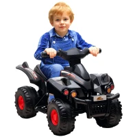Qaba 6V Kids ATV, 4 Wheeler Quad Car w/ Music for 2-6 Years, Black(m-11)
