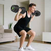 Soozier Adjustable Dumbbell Set, 4 in 1 Weights Dumbbells Set for Home Gym, 66lb Free Weights with Connector and Non-Slip Grip