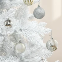 HOMCOM 4ft Artificial Christmas Tree with Pine Realistic Branches, Auto Open, for Indoor Decoration, White(m-9)