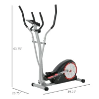 Soozier Elliptical Trainer Magnetic Cardio Workout Exercise Bike Cross Trainer with 8 Level Resistance, LCD Digital Monitor, Pad Phone Holder, Great for Home Office Gym(m-3)