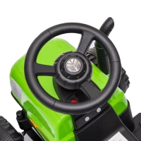 Qaba 2 in 1 Kids Ride On Tractor, 6V Electric Vehicle with Detachable Trailer, Music, Horn, Lights for Ages 1-3 Years, Green(m-12)