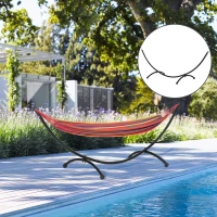 Outsunny 10' Hammock Stand with Steel Frame, Hammock Chair Stand Only for Garden, Camping, Picnic, Outdoor, Patio, Fits 110.2"-114.2" hammocks, Black(m-1)