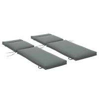 Outsunny Outdoor Lounge Chair Cushion Set of 2, Non-Slip Chaise Lounge Cushions, Sun Lounger Pads, 77.2" x 21.7", Dark Grey(m-9)