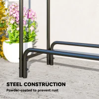 Outsunny Firewood Rack with Waterproof Cover, 200 kg Log Storage Holder with Steel Chains, 78.7" x 14" x 39", Dark Green(m-6)