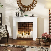 HOMCOM Modern Fireplace Mantel, Freestanding Fireplace Surround with Leg for Electric Fireplaces, 44.7" W x 40" H, White(m-8)