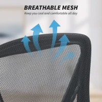 HOMCOM Office Chair, Mesh Desk Chair with Flip-up Armrests, Lumbar Support, Adjustable Height, Black(m-7)