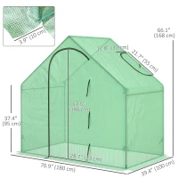 Outsunny 6 x 3.3 x 5.5ft Walk-in Garden Greenhouse with Door & Top Window, Portable Mini Greenhouse for Plants Flowers Herbs Tomatoes, Outdoor Hot House Growing Tent with Steel Frame & PE Cover(m-3)