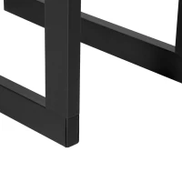 HOMCOM 15.7" x 9.8" x 39.4" Firewood Rack Outdoor, Log Holder Fireplace Storage Rack with Handles and 220 lbs. Weight Capacity, Black(m-10)