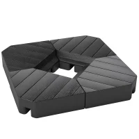 Outsunny Offset Umbrella Base Outdoor Umbrella Weights, 132 lb. Capacity Water or 176 lb. Capacity Sand, Black(m-1)