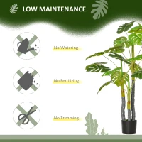 HOMCOM 4FT Artificial Monstera Tree, Faux Decorative Plant in Nursery Pot for Indoor or   Décor(m-6)