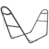 Outsunny 10.3ft Hammock Stand, Adjustable Hammock Stand Fits 9-14 ft Hammocks, Heavy Duty 450 lbs Capacity, Black(m-9)