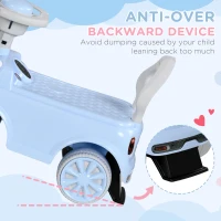 Qaba Foot to Floor Toddler Ride on Toy, Sliding Car w/ Horn, No Tip Anti-Over-Backwards System for 18-36 Months, Light Blue(m-4)