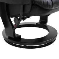 HOMCOM PU Leather Massage Sofa Recliner Chair with Ottoman Heated 10 Point Vibration Swiveling Armchair, Black(m-8)