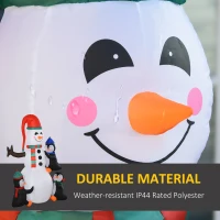 HOMCOM 6' Christmas Inflatables Outdoor Decorations Snowman with Penguins, Blow-Up Yard Christmas Decor with LED Rotating Colorful Light(m-5)