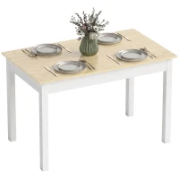 HOMCOM Kitchen Table, Dining Table for 4 to 6 People, 46.9" W x 27.6" D x 29.5" H, Oak(m-9)
