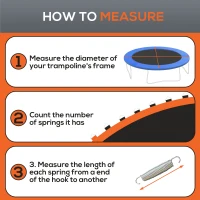 Soozier Trampoline Replacement Mat, Fits 14' Trampoline w/ 80 V-Hooks & 5.5" Springs (Spring & Frame not Included), Orange(m-7)