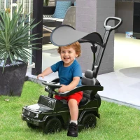Aosom Mercedes-Benz G350 Licensed Push Car, 3-in-1 Toddler Sliding Car with Horn, Steering, Foot Rest, Seat Storage, Black(m-1)