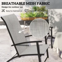 Outsunny Set of 2 Outdoor Dining Chairs with High Back, Armrests, Folding Patio Chairs for Patio, Lawn, Camping, Gray(m-4)