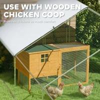 PawHut Metal Chicken Coop with Water- and UV-Protection Cover for Backyard Hen, Duck, Rabbit, 39.4' x 9.8' x 6.4'(m-5)