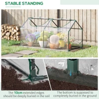 Outsunny 4' x 2' x 2' Portable Mini Greenhouse, Small Green House with PVC Cover, Roll-up Zippered Windows for Indoor, Outdoor Garden, Clear(m-5)