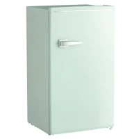 HOMCOM Retro Mini Fridge, 3.1 Cu. Ft Single Door Compact Refrigerator with Adjustable Thermostat, 2 Glass Shelves, Green(m-9)