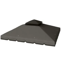 Outsunny 10' x 10' Gazebo Canopy Replacement, Double-Tier Outdoor Gazebo Cover Top Roof, TOP ONLY, Light Grey/Dark Grey(m-9)