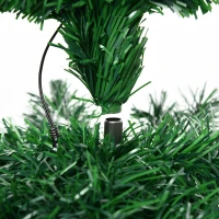 HOMCOM 6' Tall Douglas Fir Pre-Lit Artificial Christmas Tree with Realistic Branches, 24 Multi-Color LED Lights, Fiber Optics and 230 Tips(m-9)