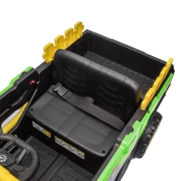 Qaba Kids Ride On Tractor, 12V Electric Tractor with Remote Control, Dual Motors, Music, Cargo Bed, Rear Suspension, Green(m-10)