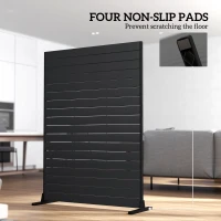 Outsunny Outdoor Privacy Screen, 47.2" x 68.5" HDPE Decorative Screen Panel with Stand, Freestanding Privacy Panel, Black(m-6)