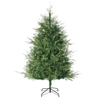 HOMCOM 6' Artificial Christmas Trees, with Easy-to-Shape Branches, Auto Open, Steel Base, Wide Shape(m-1)