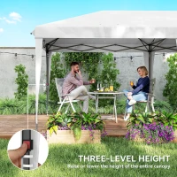 Outsunny 10' x 20' Outdoor Pop Up Canopy Tent Party Tent Instant Shelter W/ Carrying Bag, White(m-5)
