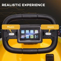 Aosom Bumper Car for Kids, 360° Rotation 6V Electric Ride On Bumper, Yellow(m-5)