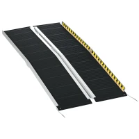 HOMCOM 5ft Wheelchair Ramp Scooter Mobility Non-Skid PVC Layering Portable Foldable Aluminium(m-9)